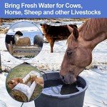 KNEOYR 500W De-icer Submergible Bird Bath Heater Aluminum Cast for Livestock Poultry Horses, Cows, Birds, Wildlife Drinking Indoor Outdoors in Winter with 10 Foot Cord Birdbath Water Heater