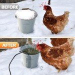 Submergible Chicken Waterer Heater, 250 W Thermostatic Control Chicken Waterer Deicer, Aluminum Poultry Water Heater for Duck Goose Bird Cow to Drink Warm Water