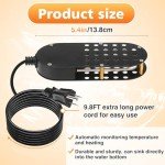 Submergible Chicken Waterer Heater, 250 W Thermostatic Control Chicken Waterer Deicer, Aluminum Poultry Water Heater for Duck Goose Bird Cow to Drink Warm Water