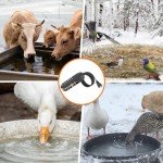Submergible Chicken Waterer Heater, 250 W Thermostatic Control Chicken Waterer Deicer, Aluminum Poultry Water Heater for Duck Goose Bird Cow to Drink Warm Water
