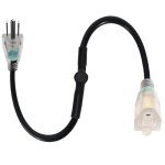 Thermostat Controlled Extension Cord,32°F(0 Degree) Auto On/50°F(10 Degree) Thermostat Controlled Outlet for Heat Cable Controller,Compatible with Any Outdoor Thermostat Plug Outlet