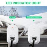 Thermostatically Controlled Outlet, Plug-in Freeze Protection Thermostat for 120V Pipe Heating Cables, Automatically Turn On at 35°F and Off at 48°F