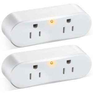 2 Packs Thermostatically Controlled Outlet, On at 32°F/Off at 50°F Plug in Thermostat Controlled Outlet Switch for Heater, Waterproof Temperature Control Outlet Extension Cord for Freeze Protect