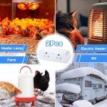 2 Packs Thermostatically Controlled Outlet, On at 32°F/Off at 50°F Plug in Thermostat Controlled Outlet Switch for Heater, Waterproof Temperature Control Outlet Extension Cord for Freeze Protect
