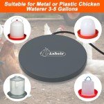 Lxheir Chicken Water Heater, 13'' Heated Base for Metal Plastic Poultry Founts Waterer 3-5 Gallons, Poultry Water Heater Base for Chicken Turkey Goose Duck Pigeon Drinker in Winter Grey