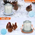 Lxheir Chicken Water Heater, 13'' Heated Base for Metal Plastic Poultry Founts Waterer 3-5 Gallons, Poultry Water Heater Base for Chicken Turkey Goose Duck Pigeon Drinker in Winter Grey