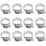 Penck 12 Pack 1/2'' - 3/4'' Hose Clamps Stainless Steel Clamps Worm-Gear Hose Clamp, Miniature Power-Seal Worm-Drive Kit, 13-19mm Range