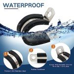 ZIPCCI 3/4 Inch Cable Clamp, 20 Pack Stainless Steel Wire Clamp for Pipe, Hose, and Cable Protection with Metal Rubber Clips (20mm)