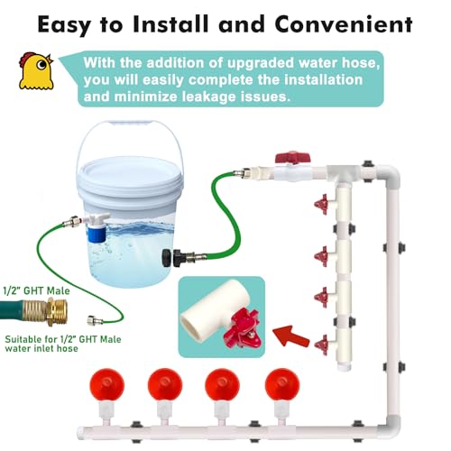 Automatic Poultry Waterer System with PVC Kit