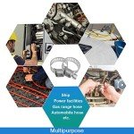 Penck 12 Pack 1/2'' - 3/4'' Hose Clamps Stainless Steel Clamps Worm-Gear Hose Clamp, Miniature Power-Seal Worm-Drive Kit, 13-19mm Range