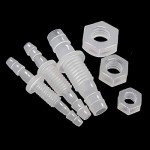 JoyTube 1/2" Hose ID barb Thru-Bulk Bulkhead Fittings Union Adapter Plastic Fittings with Stainless Steel Washers for Aquarium Water/Fuel/Air (Pack of 2)