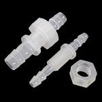 JoyTube 1/2" Hose ID barb Thru-Bulk Bulkhead Fittings Union Adapter Plastic Fittings with Stainless Steel Washers for Aquarium Water/Fuel/Air (Pack of 2)