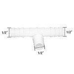 JoyTube Plastic 1/2" ID Hose Barb Fittings, Equal Barbed Tee Pipe Connectors 3 Way Joint Splicer Mender Union Adapter for Boat Aquarium, Pack of 6