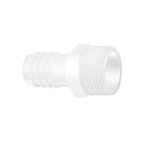 Quickun Plastic Hose Barb Fitting, 1/2" Barb to 1/2" Male Thread White Adapter Union Fitting (Pack of 5)