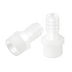 Quickun Plastic Hose Barb Fitting, 1/2" Barb to 1/2" Male Thread White Adapter Union Fitting (Pack of 5)