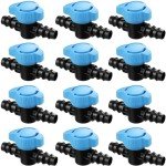 Gardrip Drip Irrigation 1/2" Barbed Valve: 12 Pack in-Line Ball Shut Off Valve 16mm for 1/2 Inch and 5/8 Inch Irrigation Tubing (.570 to .620 ID) for Drip Line Tape System
