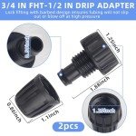 6PCS 1/2 Inch Drip Irrigation Tubing Faucet Adapter 3/4 Inch Female Pipe Thread to 1/2 Inch Drip Irrigation Tubing Adapter 3/4 Inch Faucet Connector Garden Hose Adapter