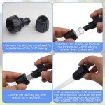 6PCS 1/2 Inch Drip Irrigation Tubing Faucet Adapter 3/4 Inch Female Pipe Thread to 1/2 Inch Drip Irrigation Tubing Adapter 3/4 Inch Faucet Connector Garden Hose Adapter