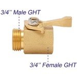 M MINGLE Heavy Duty Brass Garden Hose Shut Off Valve, 3/4 Inch, 2-Pack with 2 Hose Washers