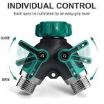 Garden Hose Splitter 2 Way - Water Hose Splitter with Long Handle Garden Hose Shut off Valve Double Y Connector Faucet Splitter Hose Connector