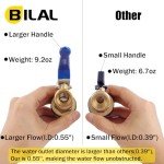 BILAL Brass Water Container/Rain Barrel Spigot, 3/4" GHT Male Threaded Quarter Turn Ball Valve with Bulkhead Fitting, Rain Barrel Kit for Garden Hose Thread Connection, 5 55 Gallon Bucket
