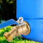 BILAL Brass Water Container/Rain Barrel Spigot, 3/4" GHT Male Threaded Quarter Turn Ball Valve with Bulkhead Fitting, Rain Barrel Kit for Garden Hose Thread Connection, 5 55 Gallon Bucket