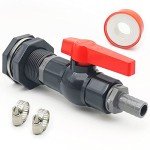 Da by Rain Barrel Spigot Faucet Kit PVC Bulkhead Fitting with Ball Valve and Garden Hose Adapter Barb 16mm(5/8") OD and Stainless Steel Pipe Clamps and Thread Seal Tape(Kit fits 16mm ID hose)
