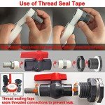 Da by Rain Barrel Spigot Faucet Kit PVC Bulkhead Fitting with Ball Valve and Garden Hose Adapter Barb 16mm(5/8") OD and Stainless Steel Pipe Clamps and Thread Seal Tape(Kit fits 16mm ID hose)