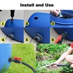 Da by Rain Barrel Spigot Faucet Kit PVC Bulkhead Fitting with Ball Valve and Garden Hose Adapter Barb 16mm(5/8") OD and Stainless Steel Pipe Clamps and Thread Seal Tape(Kit fits 16mm ID hose)