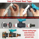 Qitdathn Rain Barrel Spigot PVC Faucet Kit Water Diverter Kit with Bulkhead Fitting, Ball Valve, Garden Hose Barb(16mm) Adapter, Pipe Clamps, Thread Tape, Hole Saw(for 16mm ID Hose)