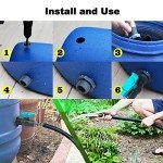 Rain Barrel Spigot Kit with a Hole Saw Include PVC Bulkhead Fitting Ball Valve Thread Seal Tape and Garden Hose Male Threaded Adapter(1" Male) for 1" Female Threaded Connector(1 inch)