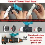 Rain Barrel Spigot Kit with a Hole Saw Include PVC Bulkhead Fitting Ball Valve Thread Seal Tape and Garden Hose Male Threaded Adapter(1" Male) for 1" Female Threaded Connector(1 inch)
