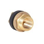 Joywayus 1/2" Female 3/4" Male Soild Brass Water Tank Connector Theaded Bulkhead Fitting With 2 Rubber Rings Stablizing