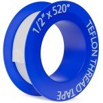 D-NYX 1 Roll 1/2 Inch(W) X 520 Inches(L) Teflon Tape,Water Pipe Sealing Tape,Plumbing Tape,Plumbers Tape,PTFE Tape,Sealing Tape,Sealant Tape,Thread Seal Tape for Shower Head,Duct Tape,White