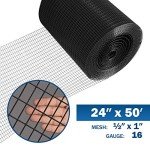 Fencer Wire 16 Gauge Black Vinyl Coated Welded Wire Mesh Size 0.5 inch by 1 inch (2 ft. x 50 ft.)