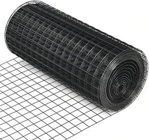 Fencer Wire 14 Gauge Hardware Cloth, Black Vinyl Coated Welded Wire Mesh, Chicken Coop Wire Fence, 1 Inch x 1 Inch Grid (48 Inch x 50 ft.)