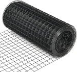 Fencer Wire 14 Gauge Hardware Cloth, Black Vinyl Coated Welded Wire Mesh, Chicken Coop Wire Fence, 1 Inch x 1 Inch Grid (48 Inch x 50 ft.)