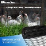Fencer Wire 14 Gauge Hardware Cloth, Black Vinyl Coated Welded Wire Mesh, Chicken Coop Wire Fence, 1 Inch x 1 Inch Grid (48 Inch x 50 ft.)