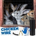 Gisafai Black Hardware Cloth 1"x1" Mesh Size 16 Gauge Welded Chicken Wire Mesh Hot Dip Galvanized Chicken Wire Fencing with Cutting Plier Gloves 100 Cable Ties for Garden Pet(2 x 50 ft)