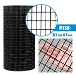 Fencer Wire 16 Gauge Black Vinyl Coated Welded Wire Mesh Size 0.5 inch by 1 inch (3 ft. x 50 ft.)