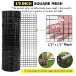 36'' x 100' 1/2inch Hardware Cloth 16 Gauge Black Vinyl Coated Welded Fence Mesh for Home and Garden Fence and Home Improvement Project (36'' x 100')