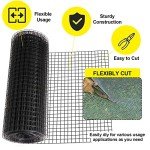36'' x 100' 1/2inch Hardware Cloth 16 Gauge Black Vinyl Coated Welded Fence Mesh for Home and Garden Fence and Home Improvement Project (36'' x 100')