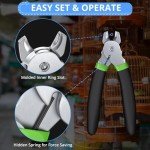 AMWAY Hog Ring Pliers Kit with 300pcs 3/4inch Galvanized Steel Hog Rings, Professional Interior Exterior Decoration Installation Tool for Nailing,Car Cushions,Fences,Pet Cages,Wire Mesh