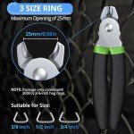 AMWAY Hog Ring Pliers Kit with 300pcs 3/4inch Galvanized Steel Hog Rings, Professional Interior Exterior Decoration Installation Tool for Nailing,Car Cushions,Fences,Pet Cages,Wire Mesh