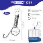 4Pcs Spring Cage Latch Door Spring Latch Hook for Rabbit Cages Metal Finger Spring Latch Hook for Fixing Small Animal, Dog, Cat, Parrot, Guinea Pig