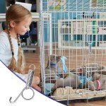 4Pcs Spring Cage Latch Door Spring Latch Hook for Rabbit Cages Metal Finger Spring Latch Hook for Fixing Small Animal, Dog, Cat, Parrot, Guinea Pig