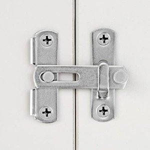 INIRET 4 Packs Barn Door Latches，1.89” x 1.89” Brushed Nickel Stainless Steel Small pet cage flip Door Latch Bi-fold Door Lock,Sliding Door Antique Lock Gate Latches Wine Cabinet Closet Door Latches