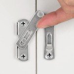 INIRET 4 Packs Barn Door Latches，1.89” x 1.89” Brushed Nickel Stainless Steel Small pet cage flip Door Latch Bi-fold Door Lock,Sliding Door Antique Lock Gate Latches Wine Cabinet Closet Door Latches