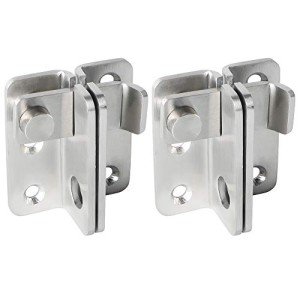 Alise Flip Latch,Gate Latches Slide Bolt Latch Safety Door Lock Catch for Barn Cabinet Pet Cage Wood Fence Garage Window,Heavy Duty Thicker Stainless Steel Gate Hardware Locks,Brushed Nickel 2 Pcs