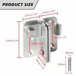 Alise Flip Latch,Gate Latches Slide Bolt Latch Safety Door Lock Catch for Barn Cabinet Pet Cage Wood Fence Garage Window,Heavy Duty Thicker Stainless Steel Gate Hardware Locks,Brushed Nickel 2 Pcs
